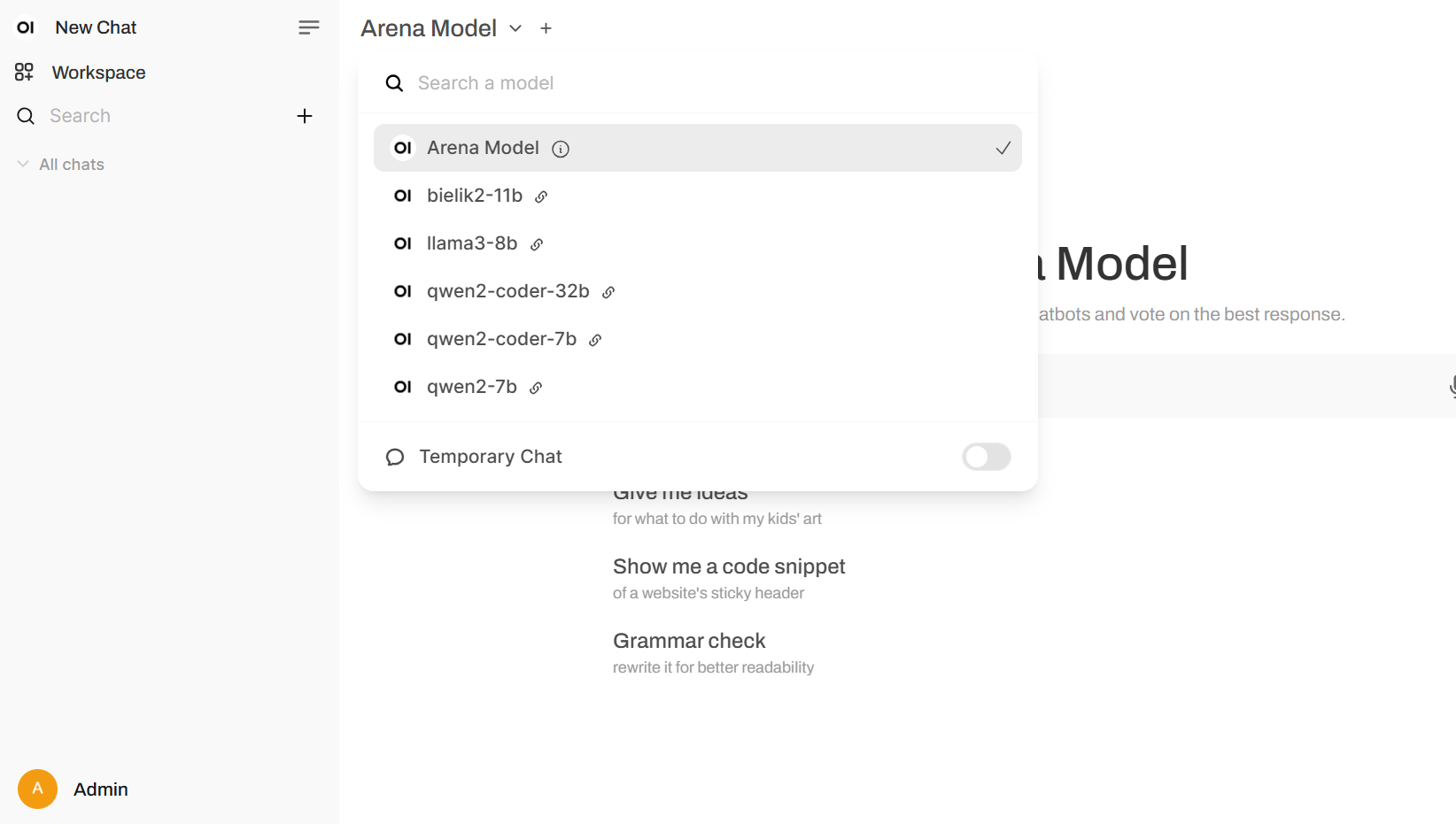 OpenWebUI LLM API Models